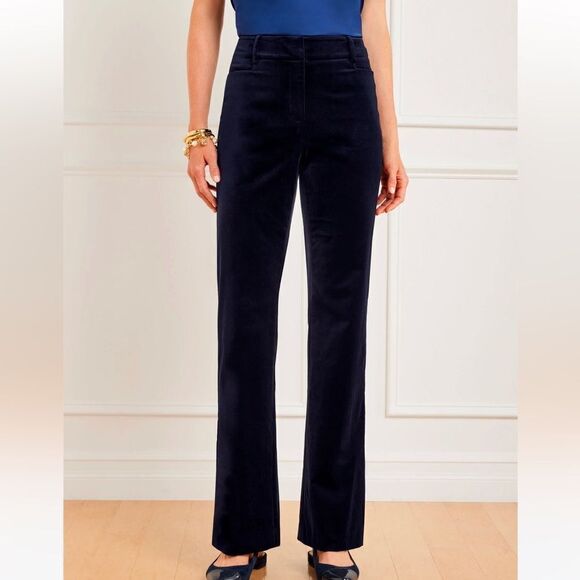 Talbots Navy Blue High Waist, Straight Leg Corduroy Pants size 2P NWT - Picture 1 of 13